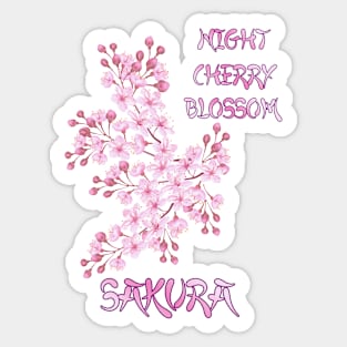 The night of the cherry blossom-Sakura Sticker